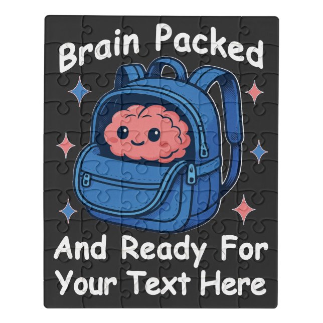 Cute Back-to-School Customizable “Brain Ready" Jigsaw Puzzle (Puzzle Vertical)