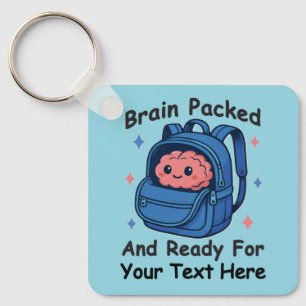Cute Back-to-School Customizable “Brain Ready" Keychain
