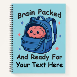 Cute Back-to-School Customizable “Brain Ready" Notebook