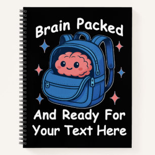 Cute Back-to-School Customizable “Brain Ready" Notebook