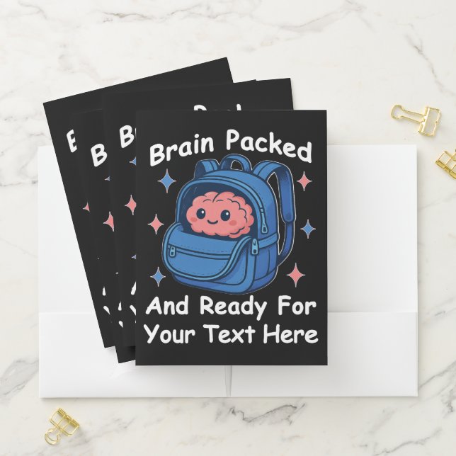 Cute Back-to-School Customizable “Brain Ready" Pocket Folder (In Situ)