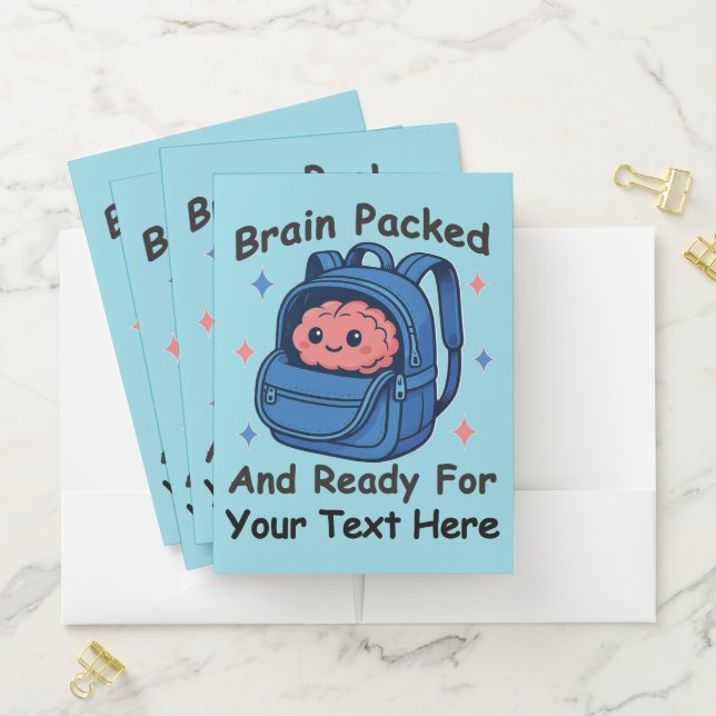 Cute Back-to-School Customizable “Brain Ready" Pocket Folder (In Situ)