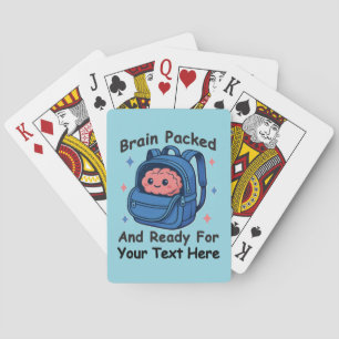 Cute Back-to-School Customizable “Brain Ready" Poker Cards