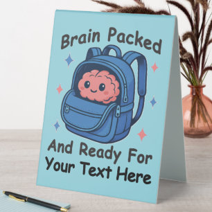 Cute Back-to-School Customizable “Brain Ready" Table Tent