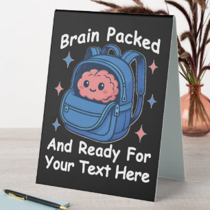 Cute Back-to-School Customizable “Brain Ready" Table Tent