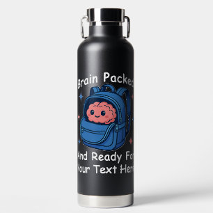 Cute Back-to-School Customizable “Brain Ready" Water Bottle