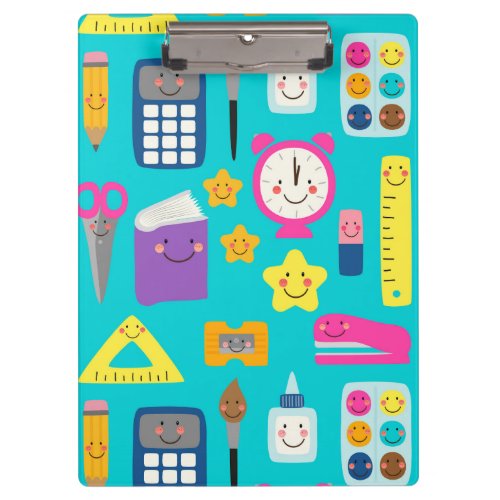 Cute Back to School Kawaii Classroom Supplies Clipboard