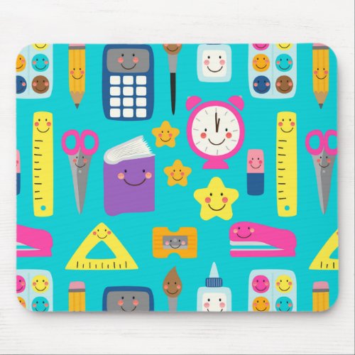 Cute Back to School Kawaii Classroom Supplies Mouse Pad