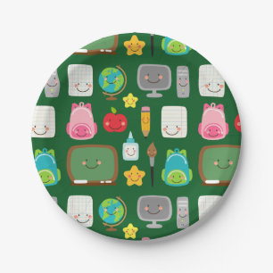 Cute Back to School Kawaii Classroom Supplies Paper Plates