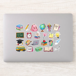 Cute Back to School School Supplies Pastel Sticker