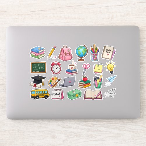Cute Back to School School Supplies Pastel Sticker