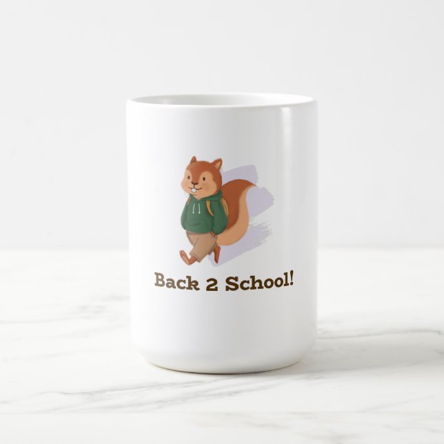 cute back to school  squirel design coffee mug (Center)