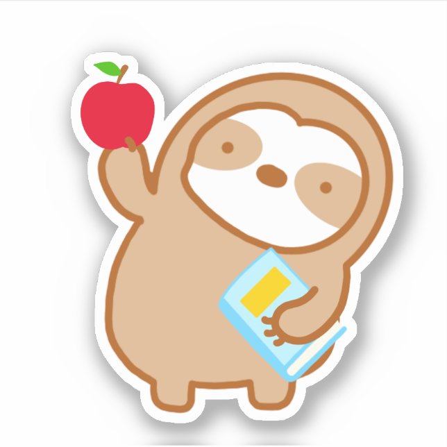 Cute Back to School Teacher Sloth  Sticker (Front)