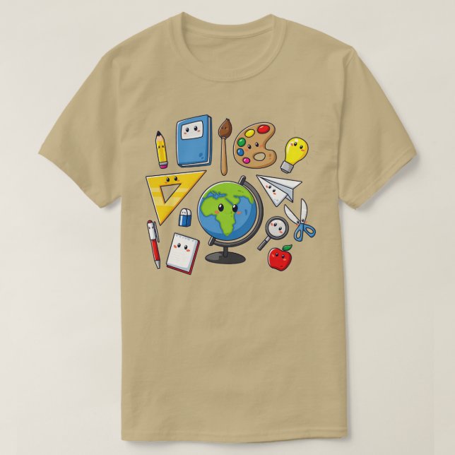 Cute Back To School Theme  T-Shirt (Design Front)