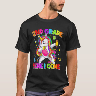 Cute Back To School Unicorn Dabbing 2Nd Grade Seco T-Shirt