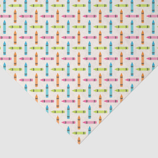 Cute Back to School Year Pastel Crayons Pattern Tissue Paper