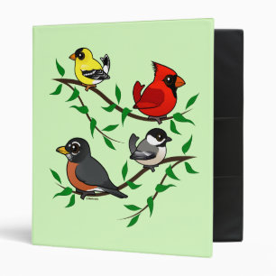 Cute Backyard Birds 3 Ring Binder
