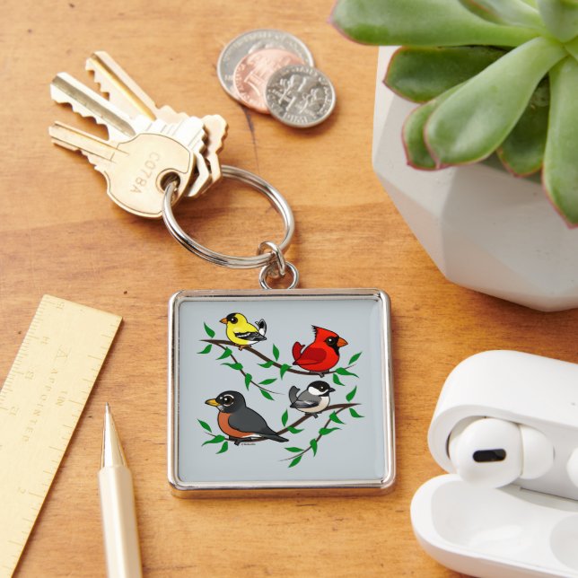 Cute Backyard Birds Keychain (Desk)