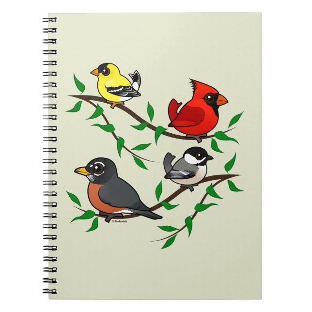 Cute Backyard Birds Notebook (Front)