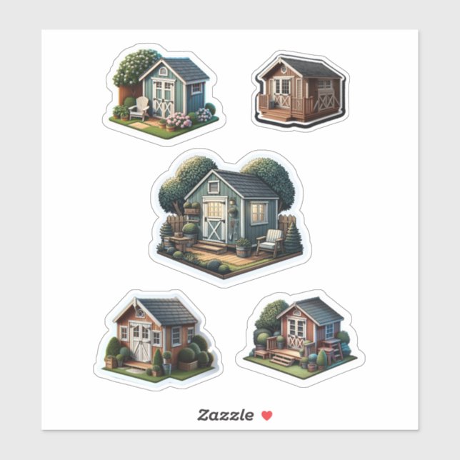 Cute Backyard Garden Sheds  Sticker (Sheet)