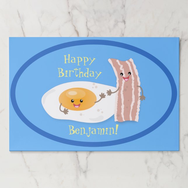 Cute bacon and egg cartoon illustration paper pad (Front)