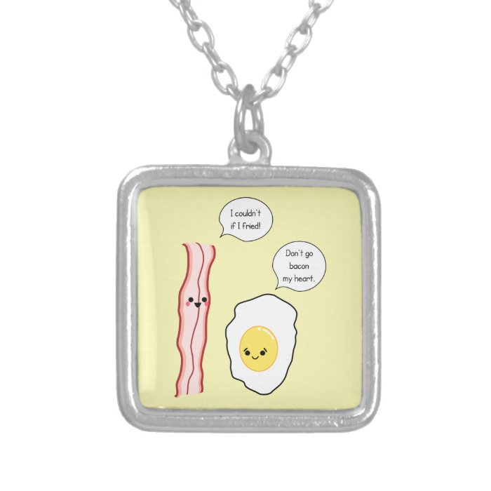 Cute Bacon and Egg Cartoon Necklaces