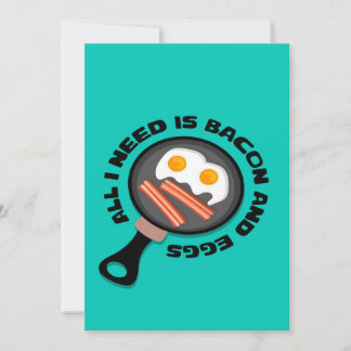 Cute Bacon and eggs | Funny Canvas Holiday Card