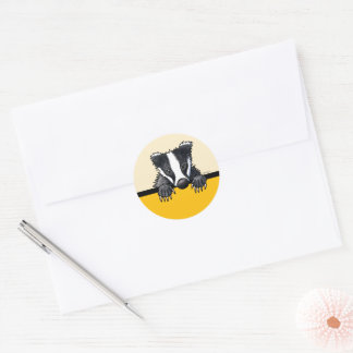 Cute Badger Classic Round Sticker
