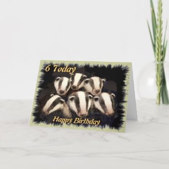 Cute Badger Cubs Card by Rosemariesw at Zazzle