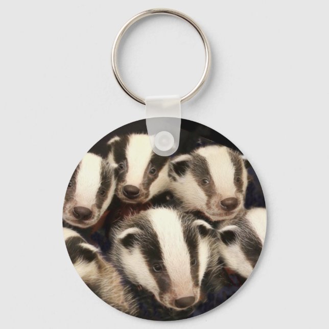 Cute Badger Cubs Keychain (Front)