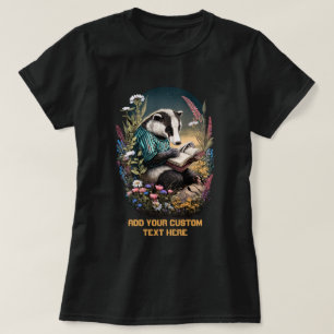 Cute Badger Reading a Book, Badger Lovers T-Shirt