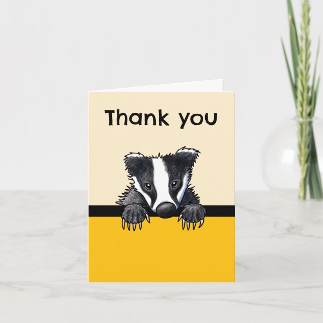 Cute Badger Thank You Card (Front)