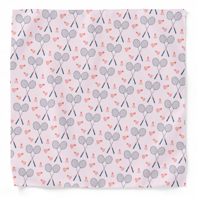 Cute Badminton Birdie Racquet Shuttlecock Retro Bandana (Front)