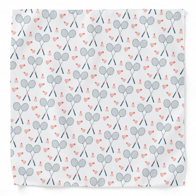 Cute Badminton Birdie Racquet Shuttlecock Retro Bandana (Front)