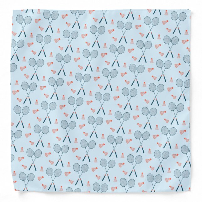 Cute Badminton Birdie Racquet Shuttlecock Retro Bandana (Front)