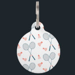 Cute Badminton Birdie Racquet Shuttlecock Retro Pet ID Tag<br><div class="desc">Add some flair to your game with this fun vintage badminton pattern. Hand drawn by me, for you! Add your own info to the back side. Check my shop for more colors and patterns, plus matching accessories like towels, water bottles, greeting cards, wrapping paper, fabric, tshirts, stickers and shower curtains....</div>