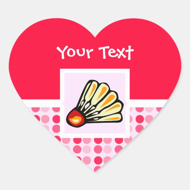 Cute Badminton Heart Sticker (Front)