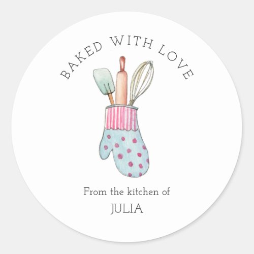 Cute  Baked with love  Classic Round Sticker