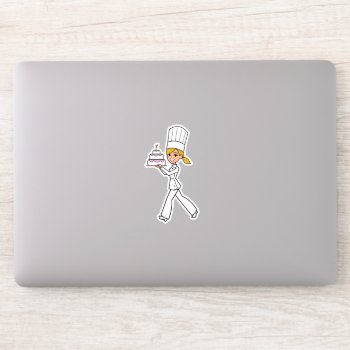 Cute Baker Girl Sticker by ShopDesigns at Zazzle