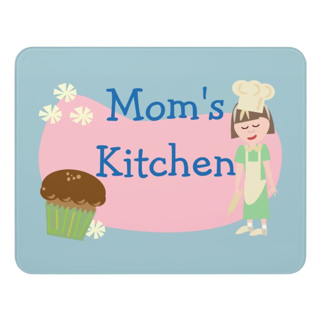Cute Baker Illustration Door Sign (Contemporary Front)