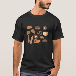 Cute Bakery Bread Pretzel Donut Baguette Croissant T-Shirt