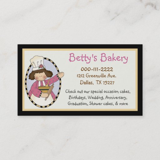 Customizable Cute Bakery Business Card &amp; Coupon