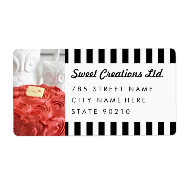 Cute Bakery Cafe Business Shipping Address Lables Label (Front)