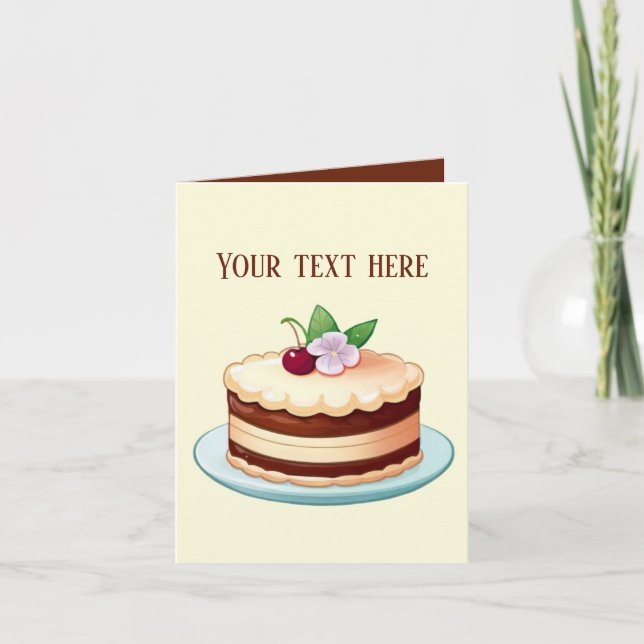 Cute Bakery cake lovers add text Card (Front)