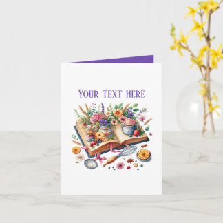 Cute Bakery cookbook customizable Card