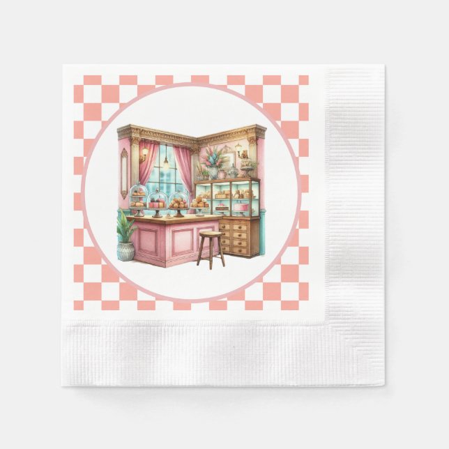 Cute Bakery counter party Paper  Napkins (Front)