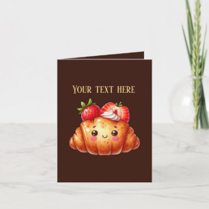 Cute bakery Croissant customizable Card