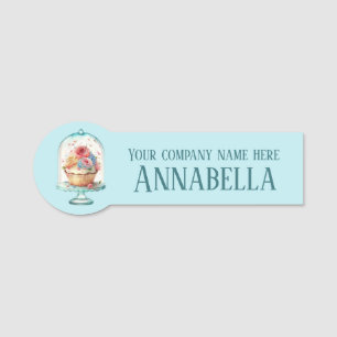 Cute bakery cupcake add name employee name tag