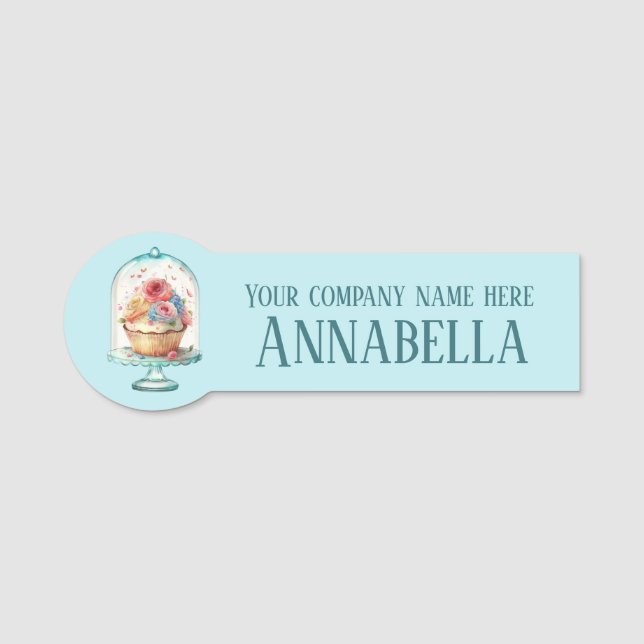 Cute bakery cupcake add name employee  tag (Front)