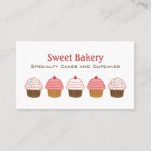 Cute Bakery Cupcake Business Cards